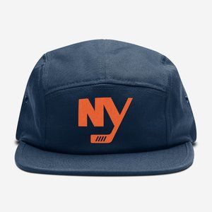 NEW York Islanders NY 3rd Jersey Alt Logo 5 Panel Camper Strapback Hat NAVY